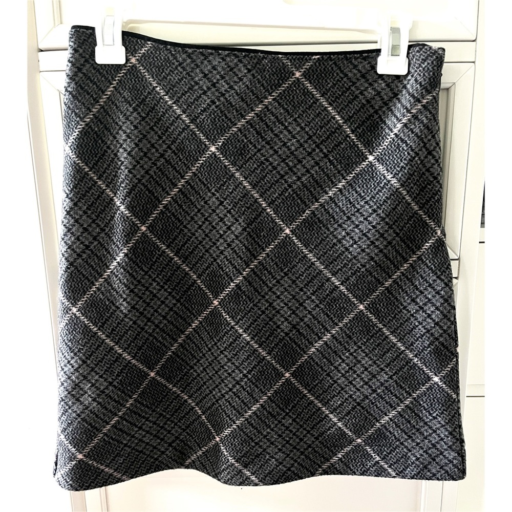 Abercrombie & Fitch Grey Pink Argyle Mini Pencil Skirt Small NWT